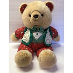 1986 Vintage Kmart Christmas‎ Tan Plush 22"'Teddy Bear